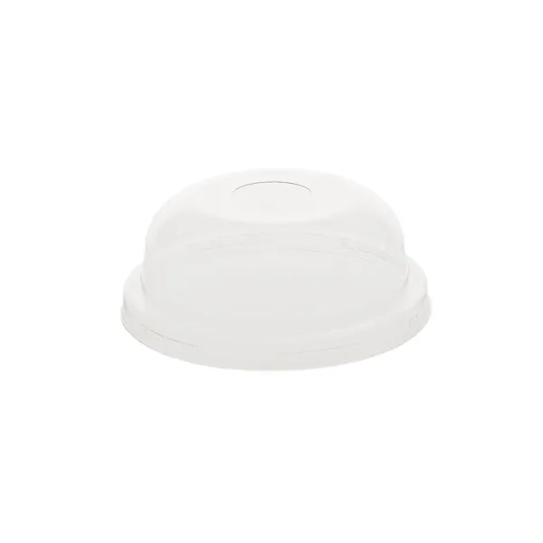 Capac Bombat dome cu orificiu pentru pai , PET, transparent, D97 mm ,100 buc