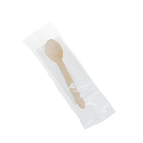 Set tacam Lingura+Servetel, h160 mm, lemn natur, ambalat in BOOP,100 BUC