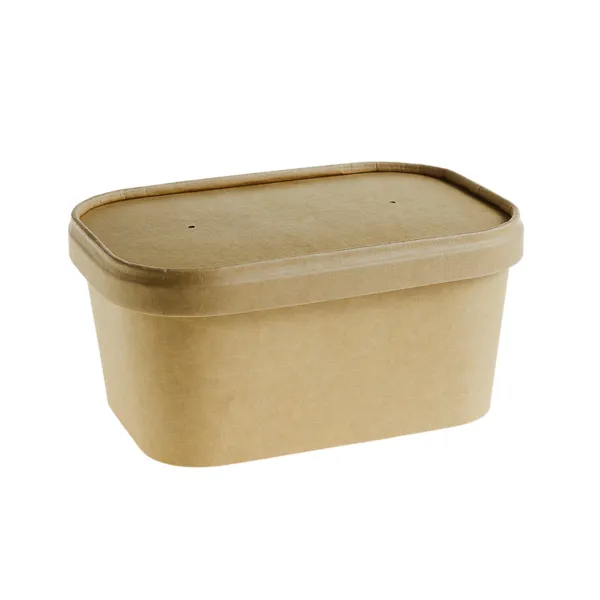 Capace cutii meniu 750/1000 ml JH-R, carton, kraft,168×120 mm , 25 buc, 12