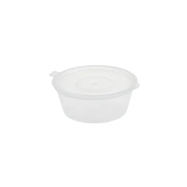 Sosiere rotunde mici/medii-mari cu capac atasat, PP transparent ,50 buc ,20 set/bax