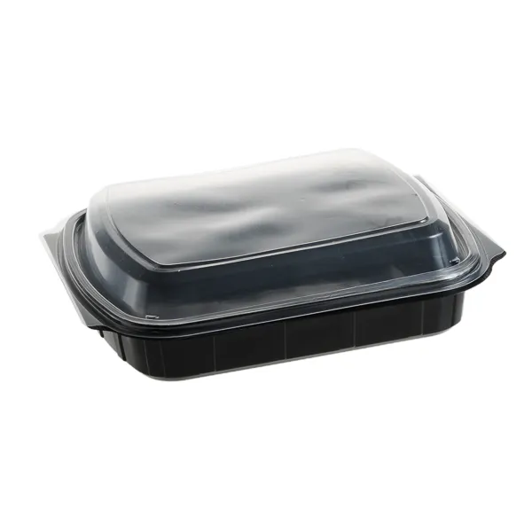 Caserole meniu 1 compartiment , PP, negru + Capac PP, transparent FT296