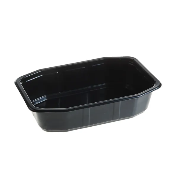 Caserole octagonale meniu 1 compartiment , PP, negru FT311 H50