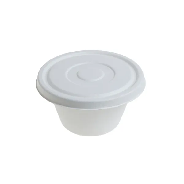 Capace Bio pentru Bol de 750 ml , trestie de zahar, alb,D162mm,50 buc,12 set/bax