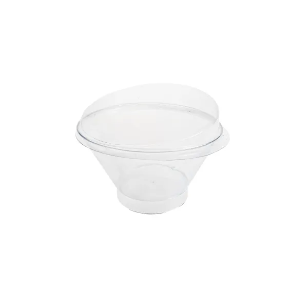 Cupe asimetrice pentru desert 250 ml DC A20 ,PS, transparent,D105 mm, 25