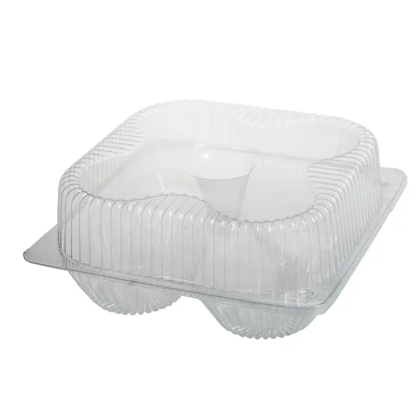 Caserole 1900/2770 cc 4 savarine cu capac atasat IT-405, OPS/PET