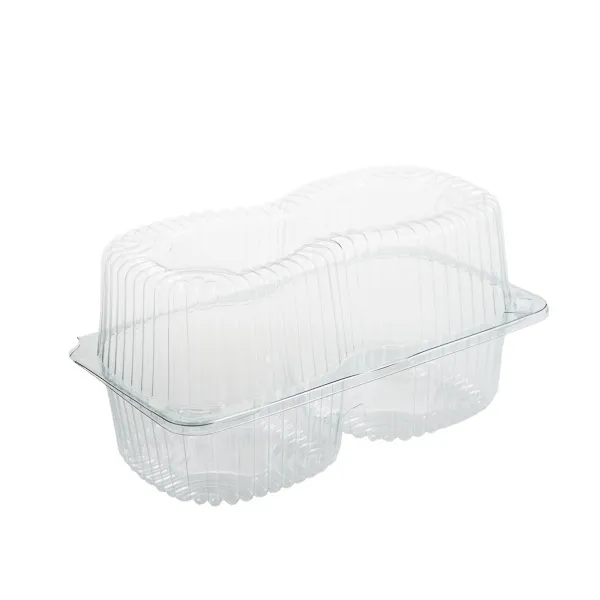Caserole 1350/1700 cc 2 savarine cu capac atasat IT-412,,PET transparent