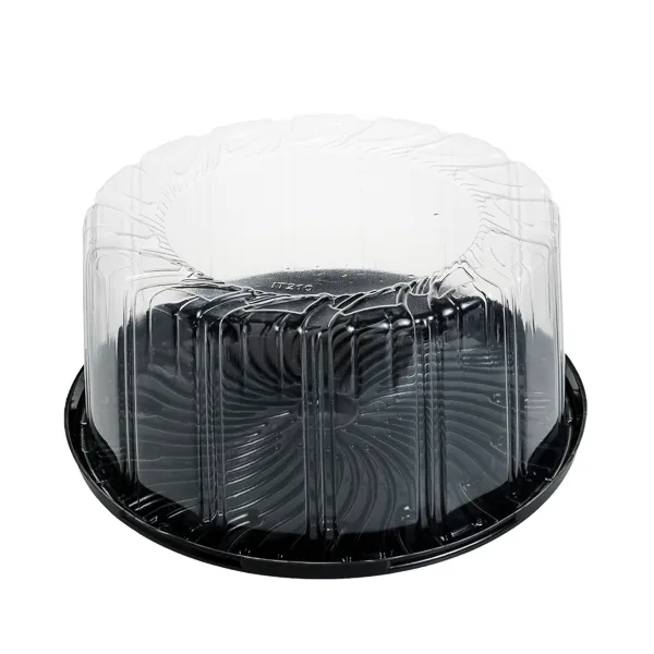 Caserole tort 4600/4700/1000 cc, , PET ,baza neagra + Capac transparent