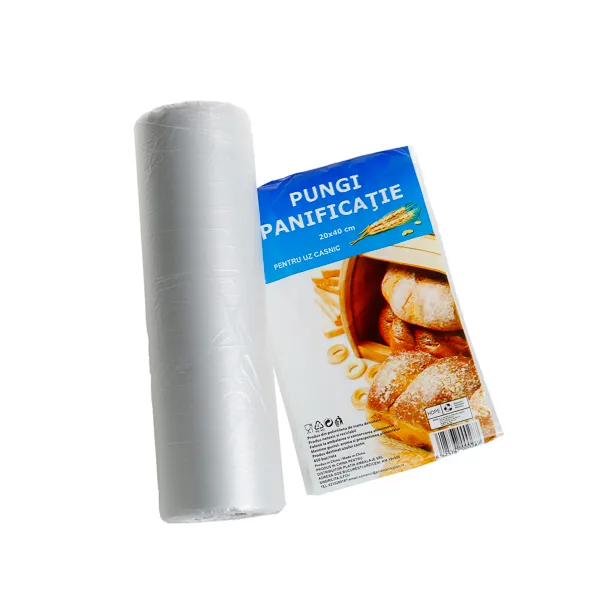 Pungi alimentare pentru uz casnic 200×400/230x450 mm la rola,HDPE,450 buc,20