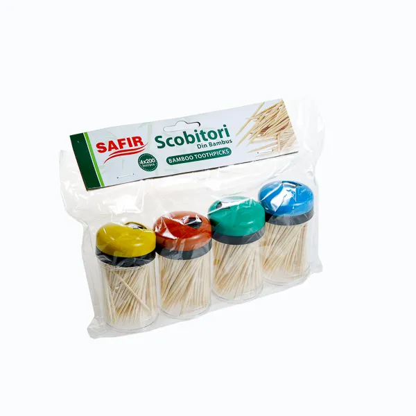 Scobitori tub 200 buc,bambus, 2×65 mm,4 tub/set,36 set/bax