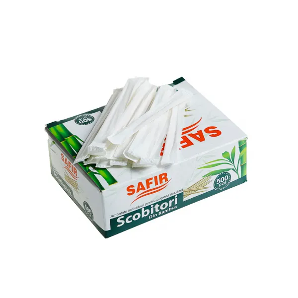 Scobitori ambalate individual in cutie 500/1000 buc, bambus,2×65 mm,36