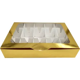 Cutii Aurii cu display si separator - prajituri acadele
